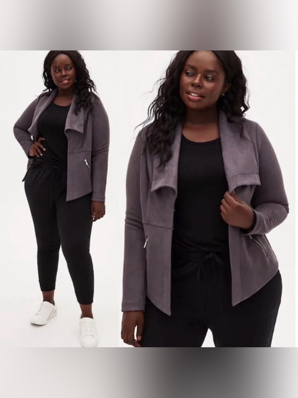 Torrid Suede Peplum Jacket Size 1